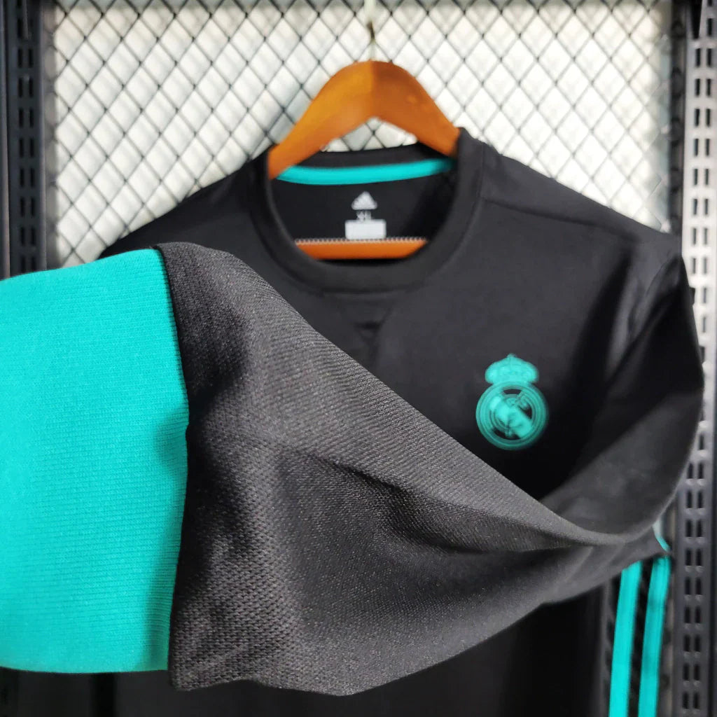 Camisa Retrô Real Madrid Manga Longa II 2017/18Adidas Torcedor Preto