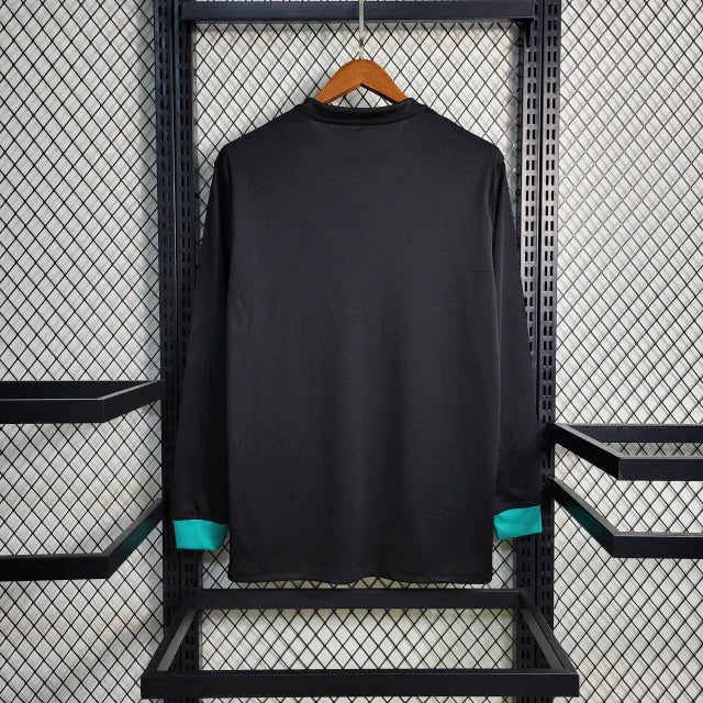 Camisa Retrô Real Madrid Manga Longa II 2017/18Adidas Torcedor Preto