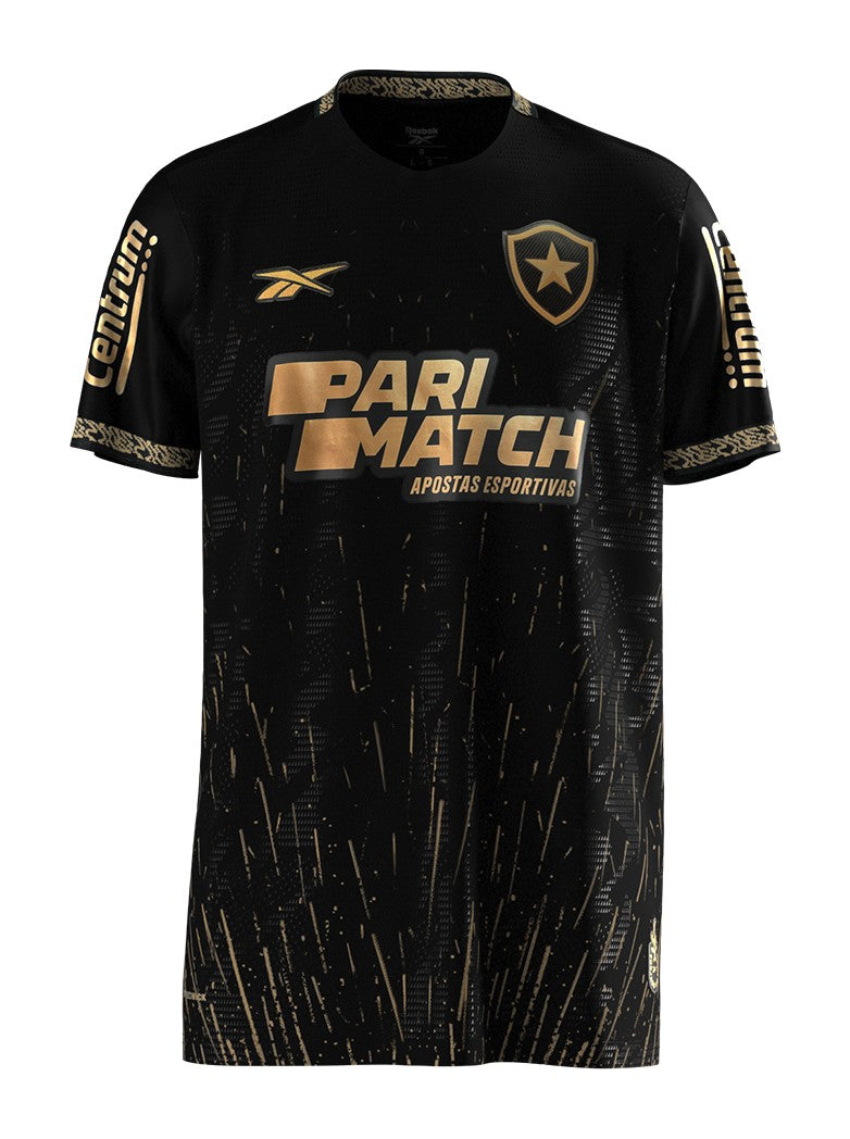 Camisa Botafogo Away 2024/25 s/n Torcedor Rebook Masculino - Preta e Dourada