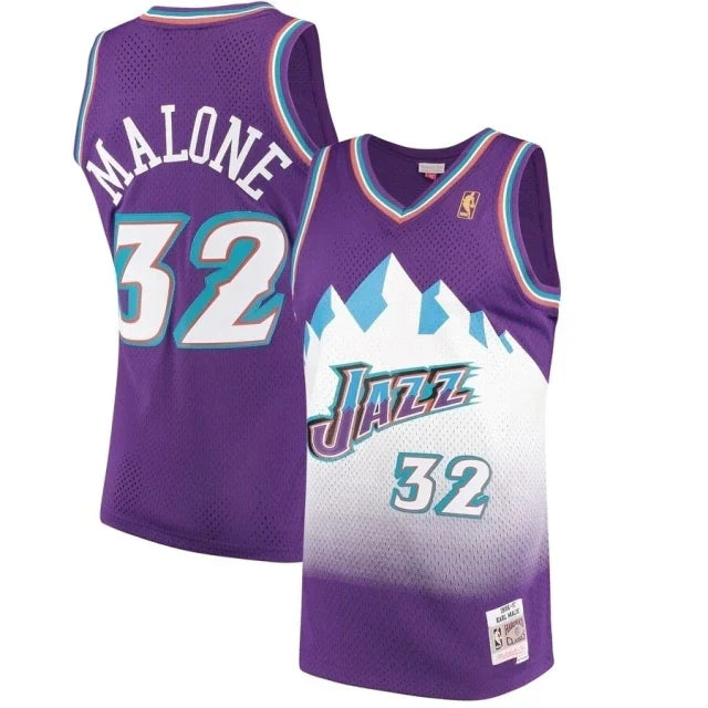 Regata NBA Utah Jazz Retrô 1996 - 1997 Mitchell & Ness Authentic Malone 32 - Roxa