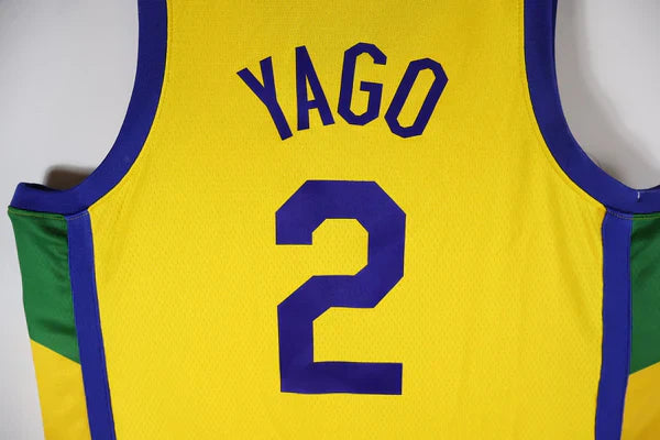 Regata Seleção Brasileira Basquete + Patch CBB e Copa do Mundo 2023 Yago 2 - Amarela