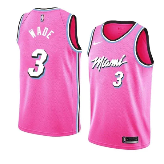 Regata NBA Miami Heat Nike Authentic Wade 3 - Rosa